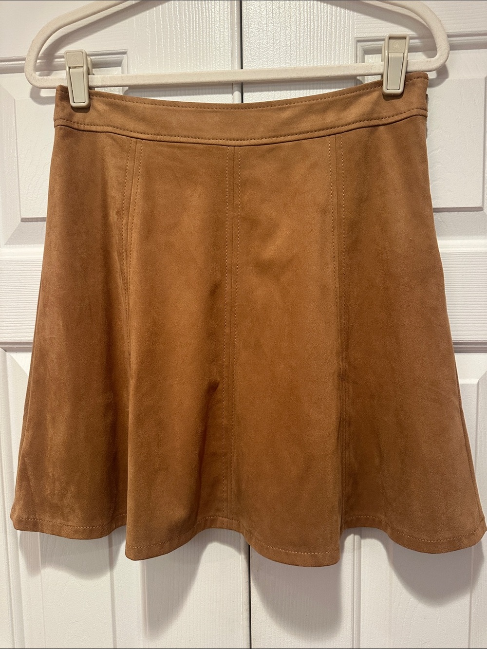 LOFT Faux Suede Skater Skirt in Caramel Tan ANWOT size 6